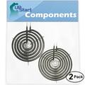 2-Pack Replacement for General Electric LEB316GR1WH 8 inch 6 Turns & 6 inch 5 Turns Surface Burner Elements - Compatible with General Electric WB30M1 & WB30M2 Heating Element for Range