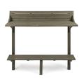 Noble House Caribbean Outdoor Grey Acacia Wood Balcony Bar Table