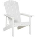 Outsunny Plastic Adirondack Chair Patio Reclined Chaise Lounge Deck