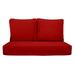 RSH DÃ©cor Indoor Outdoor Sunbrella Deep Seating Loveseat Cushion Set 1- 46â€� x 26â€� x 5â€� Seat and 2- 25â€� x 21â€� Backs Canvas Jockey Red