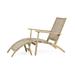 Noble House with Ottoman Acacia Wood Outdoor Lounge Chair - Light Brown