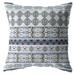 HomeRoots 412608 20 in. Strips Indoor & Outdoor Throw Pillow Navy Teal & White