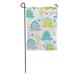 KDAGR Blue Baby Dinosaur Pattern Colorful Boy Jungle Cute Summer Garden Flag Decorative Flag House Banner 12x18 inch