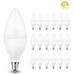 YANSUN E12 Light Bulbs LED Candelabra Light Bulbs 60 Watt Equivalent 5000K Warm White LED Chandelier Bulbs Decorative Candle Base E12 Non-Dimmable UL Listed Pack of 18