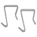 Single Sided Partition Garment Hook Steel 0.5 x 3.13 x 4.75 Over-the-Door/Over-the-Panel Mount Silver 2/Pack | Bundle of 2 Packs