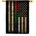 Angeleno Heritage 28 x 40 in. Thin Blue Green & Red Line House Flag with Armed Forces Service Double-Sided Decorative Horizontal Flags Decoration Banner Garden Yard Gift