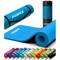 Powrx UK Exercise Yoga Mat Extra Thick Large With Carrying Strip and Bag Nonslip Skin â€ŽNitrile Butadiene Rubber Rubber Skin 0.6 Thick