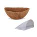 Hapeisy Thick Coco Coir Liners for Hanging Planter Basket 1pcs Half Round Coconut Fiber Plant Basket Liner and 1 Linings for Growing Radish Ivy Dragon Green Leaf Plants And Other Flowers