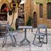 Luxury Commercial Living 3 Piece Gray Outdoor Patio Folding Bistro Set 32.25