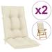 Anself 2 Piece Garden Chair Cushions Fabric Soft Seat Pad Cushion Cream for Outdoor Indoor Chair 47.2 x 19.7 x 2.8 Inches (L x W x T)