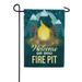 America Forever Welcome to Our Firepit Garden Flag Double Sided Winter Campfire Camping Flags for Campers Seasonal Yard Outdoor Decorative Flag - 12.5 x 18 Inch