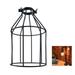 TureClos Metal Bulb Guard Clamp Lamp Cage Vintage Lamp Holder Open Style Black Industrial Wire Iron Bird Cage for Hanging Pendant Lights Ceiling Fan Light