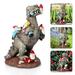 Dinosaur Eating Gnomes Garden Statue TSV Gnome Statues Outdoor Decor Weatherproof Fairy Miniature Ornaments for Patio Lawn Yard Flower Beds Fences Gifts for Child 5.9 x 3.9 x 2.9