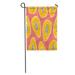 LADDKE Pattern Patten Papayas in Orange Cream and Black on Pink Garden Flag Decorative Flag House Banner 12x18 inch