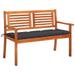 Dcenta 2-Seater Garden Bench with Seat Cushion Eucalyptus Wood Porch Chair Wooden Outdoor Bench for Patio Backyard Lwan 47.2in x 23.6in x 35in