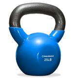 Philosophy Gym Vinyl Coated Cast Iron Kettlebell Weight 25 lbs - Blue