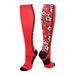 Crazy Soccer Socks with Soccer Balls over the calf (Red/Black Medium)