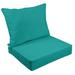 Vargottam Outdoor Deep Seat Patio Cushions Set 2pcs Seat Set All Weather Replacement Cushion Patio Seat And Back Cushion Set 25 x25 x5 Inches-Turquoise Green