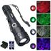 VASTFIRE Zoomable Green Red White and UV Flashlight USB Rechargeable Blacklight Flashlight Tactical Torch Lamp Pet Cat Dog Urine Detection Blood Tracking