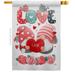 Breeze Decor H120046-BO Sweet Couple Gnome Springtime Valentine Double-Sided House Flag Multi Color