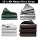 12 x 40 Super Heavy Duty 16 Mil Tarp Extra Thick Waterproof Poly Tarp Cover Rip and Tear Proof Tarpaulin