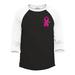 Shop4Ever Men s Pink Breast Cancer Ribbon Pin Breast Cancer Raglan Baseball Shirt Small Black/White