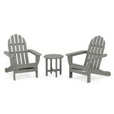 POLYWOOD Classic Adirondack 3-Piece Set in Slate Grey