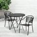 Emma + Oliver Commercial Grade 30 Round Black Folding Patio Table Set-2 Round Back Chairs