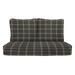 RSH DÃ©cor Indoor Outdoor Pillow Back Deep Seating Loveseat Cushion Set 46â€�x 26â€� x 5â€� Seat and 25â€� x 21â€� Back Brandin Twilight Grey Plaid