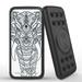 INFUZE Qi Wireless Portable Charger for Samsung Galaxy A42 5G External Battery (12000 mAh 18W Power Delivery USB-C/USB-A 3.0 Ports Suction Cups) with Touch Tool - Tribal Elephant on White