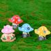 Cheers.US 4Pcs Miniature Fairy Garden Cartoon Mushroom House Resin DIY Miniature Micro Landscape Bonsai Garden Decor