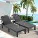 Chaise Lounge Set of 2 Patio Reclining Lounge Chairs with Adjustable Backrest Outdoor All-Weather PP Resin Sun Loungers for Backyard Poolside Porch Garden Gray