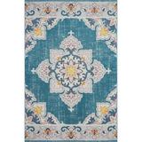 Ox Bay Woven Medallion Indoor/Outdoor Area Rug Blue 5 3 x 7 10