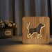 Light Bulb Night Light For Cute Puppy Wooden 3D Lamp Creative Wooden Lights Simple Decorative Lights 3D Wood Carving Pattern LED Night Light For Desk