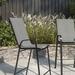 Merrick Lane Set of 2 Metal Bar Height Patio Chairs with Gray Flex Comfort Material