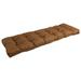 Blazing Needles 55 x 19 in. Tufted Solid Outdoor Spun Polyester Loveseat Cushion Mocha