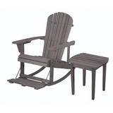 Zero Gravity Adirondack Rocking Chair with Built-in Footrest & End Table Set Dark Gray Set of 2