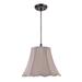 Aspen Creative 74004 One-Light Hanging Pendant Ceiling Light with Transitional Scallop Bell Fabric Lamp Shade Taupe 14 width