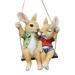 Garden Statue Swing Bunny Couples Lover Sculpture Patio Landscape Decoration