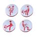 COOLL 4Pcs/Set Golf Ball Markers Innovative Printed Pattern Wood Perfect Match Golf Position Marks Ornamnet for Outdoor
