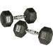 York Barbell 34053 Rubber Hex Dumbbell with Chrome Ergo Handle - 10 lbs