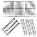 Replacement BBQ Parts For Brinkmann 810-7231-W (Pro Series 7231) Gas Grill Models Includes 3 Stainless Steel Heat Plates 3 Stainless Steel Burners