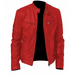 Xerarch Men s trim collar extra size leather motorcycle rider long sleeve collar zipper jacket