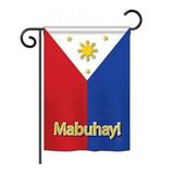 Breeze Decor BD-CY-GS-108097-IP-BO-D-US13-BD 13 x 18.5 in. Philippines Flags of the World Nationality Impressions Decorative Vertical Double Sided Garden Flag Set with Banner Pole