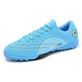 Mens Soccer Cleats Blue Teenager Turf Trainning Football Shoes US 5.5