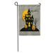 LADDKE Yellow Abstract Happy Halloween Bat Black Cardboard Cartoon Celebration Creepy Garden Flag Decorative Flag House Banner 28x40 inch