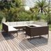 vidaXL 12 Piece Patio Lounge Set with Cushions Poly Rattan Brown