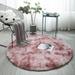 Fluffy Colorful Shag Round Area Rug Plush Carpet For Kids Girls Living Room Bedroom Decor Multicolor Area Rug (Round)