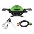 Weber Q 1200 Gas Grill (Green) Classic Bundle