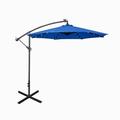 Westin Outdoor 94 Royal Blue Solid Print Octagon Offset and Cantilever Patio Umbrella